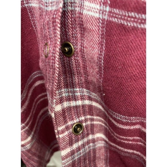 Make + Model Women XXS Snap Button Flannel Purple Plaid Long Sleeve - Picture 7 of 11